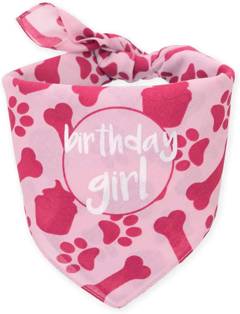 Hecho perro Cumpleaños Bandana – niña