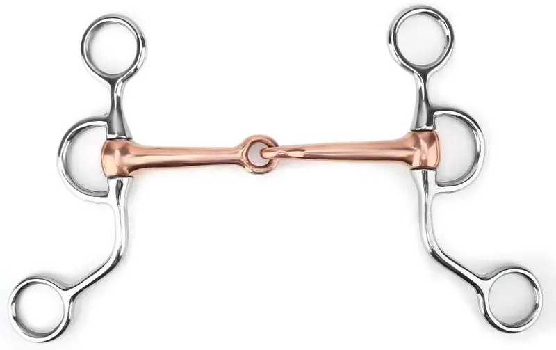 HEEPDD - Broca de entrenamiento para caballo con forma de serpiente, acero inoxidable, con boca de cobre rojo