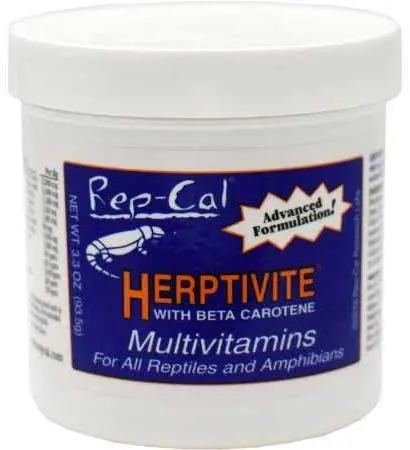 HERPTIVITE Multivitamina para reptiles y anfibios (3.3 oz) botella azul, 1 paquete
