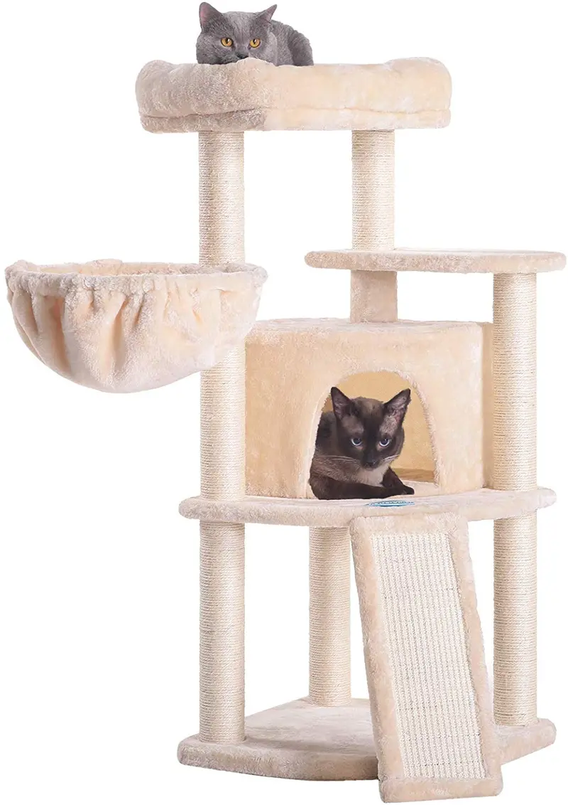Hey-bro - Árbol para gatos de varios niveles con postes de rascador cubiertos de sisal para gatitos, gatos y mascotas