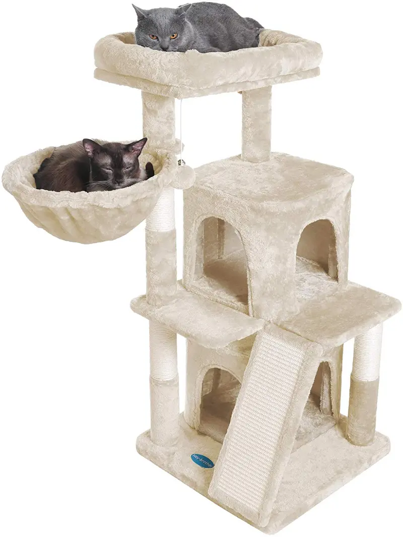 Hey-bro - Árbol para gatos de varios niveles con postes de rascador cubiertos de sisal para gatitos, gatos y mascotas