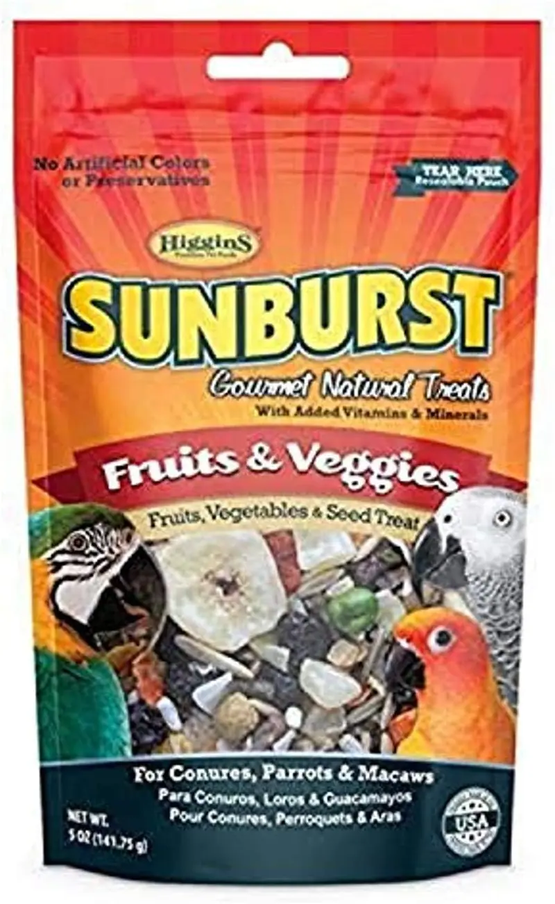Higgins Sunburst Fruits & Veggies Gourmet Treats Conures, Parrots & Macaws