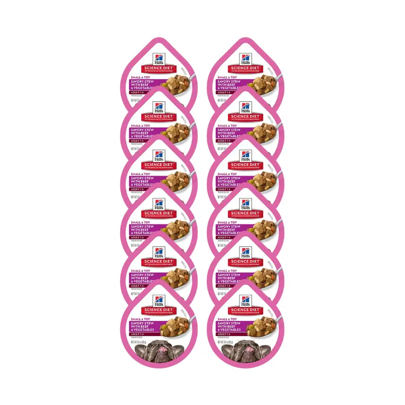 Hills Adult 1-6 Small Paws Beef & Vegetables 3.5Oz 12 Pz