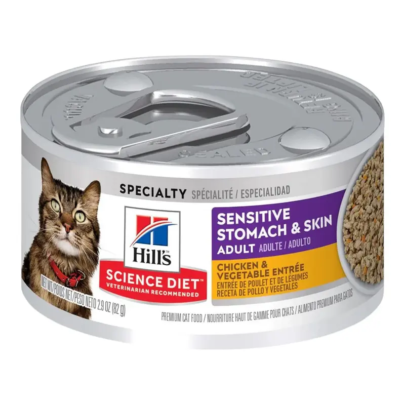 Hills Adulto Sensitive Stomach & Skin Gato Lata 2.9 Oz