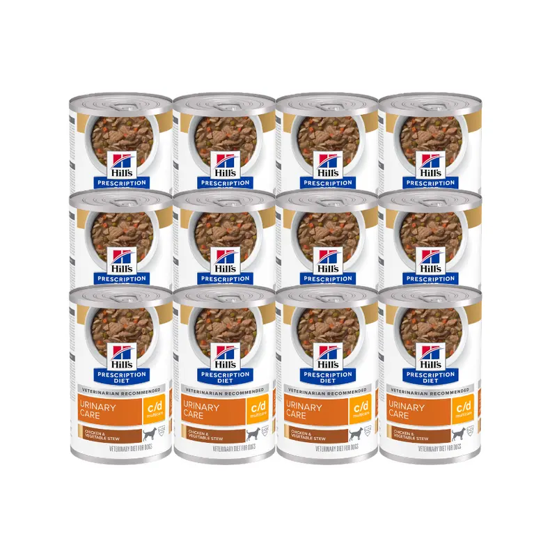 Hills C/D Lata Estodafo Y Vegetales Perro 370 G 12 Pz
