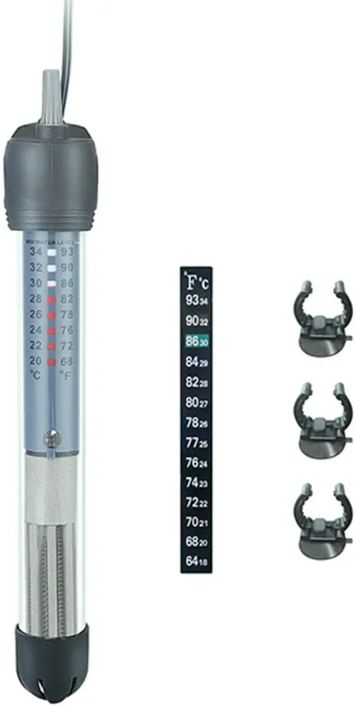 HITOP Calentador de acuario ajustable de 50 W, 100 W, 300 W, calentador sumergible para tanque de peces, termostato con ventosa (50 W)