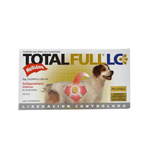 Holliday Total Full Lc Antiparasitario Interno Perro Med 20Kg 2Tab