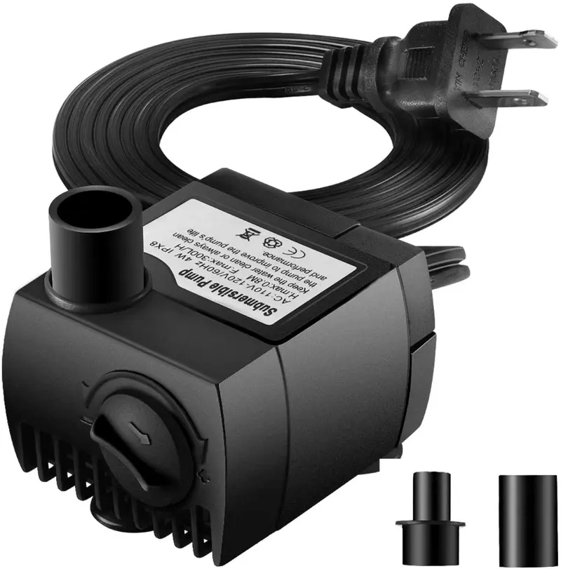 Homasy Upgraded 80 GPH (300L/H, 4W) Submersible Water Pump, 48 Hours Dry Burning Water Pump with 5.6ft (1.7m) Power Cord