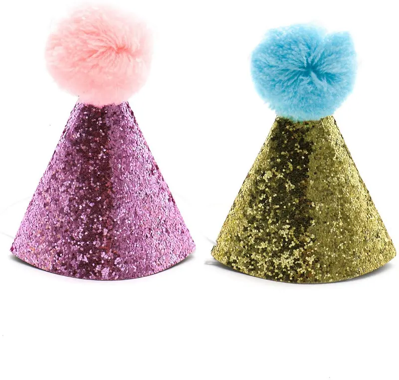 Huele 2 piezas perro sombrero de cumpleaños para mascotas fiesta diadema de gatito de gato sombreros colgantes accesorios de cuidado para