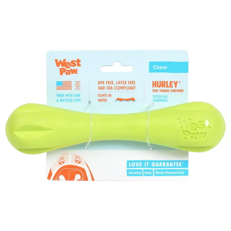 HURLEY de West Paw® color Verde - Hueso de Juguete para Perros