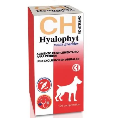 Hyalophyt 100 Comprimidos Razas Grandes – Condroprotector Articular para Perros | Chemical Ibérica