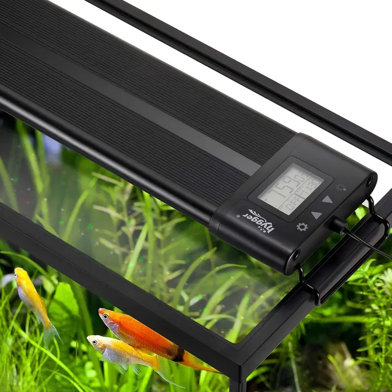 hygger Auto On Off LED Aquarium Light Extendable 12-55 Inches Dimmable 7 Colors Full Spectrum Light Fixture for Freshwater Planted Tank Build in Timer Sunrise Sunset