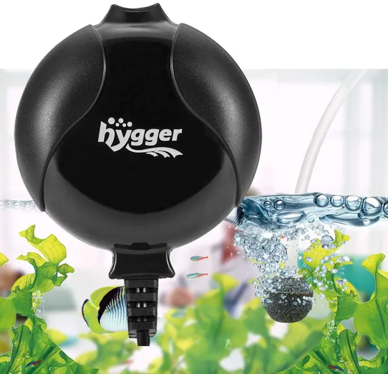 Hygger Silet Mini Bomba de aire para acuario 1,5 W Oxígeno Pez Aire Bomba para Tanque de Pescado 1-15 Galones con Accesorios