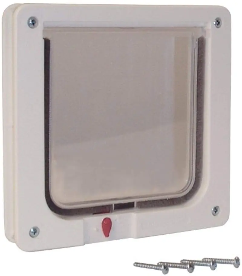 Ideal Pet Products Puerta con solapa para gatos con 4 vías de bloqueo, tamaño de la solapa de 6.25 x 6.25 pulgadas