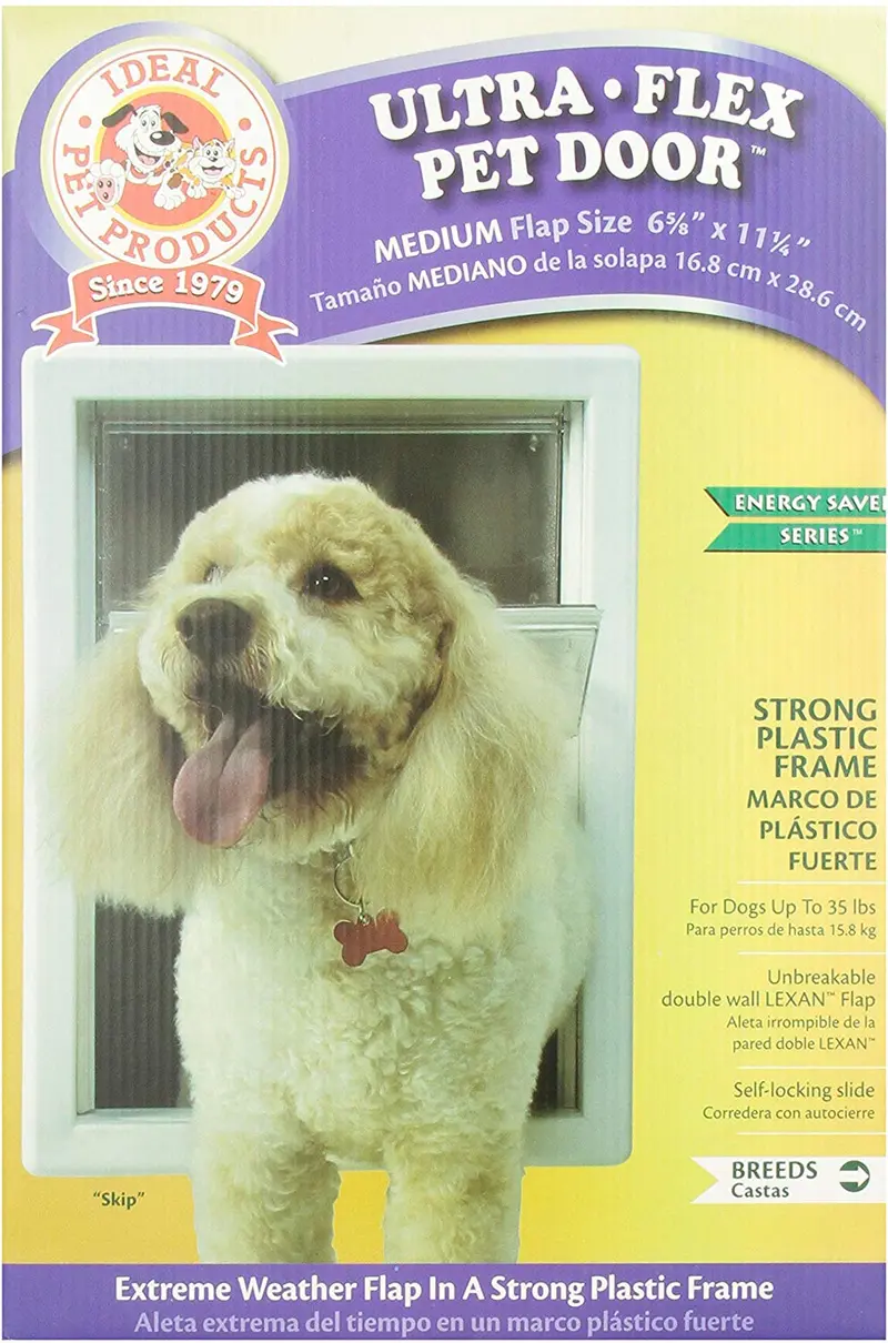 Ideal ultra-flex Draftstopper Pet Puerta con marco telescópico, color crema