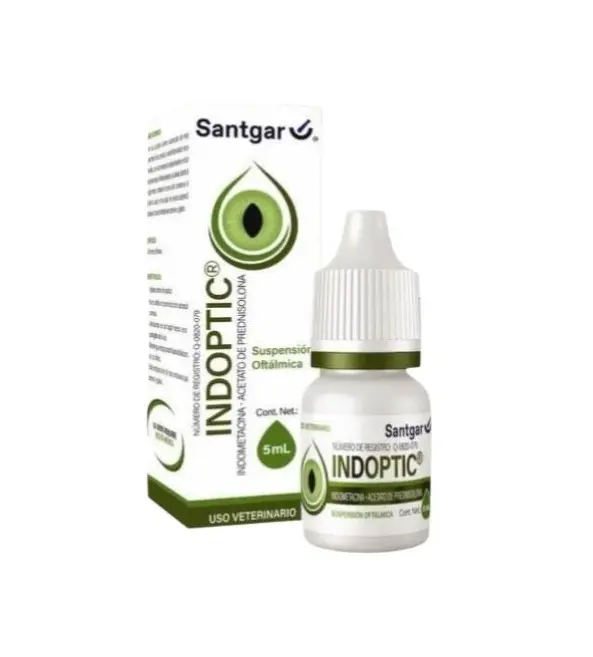 Indoptic 5 mL SANTGAR ( solución oftálmica ) ANTES Indovet Pres