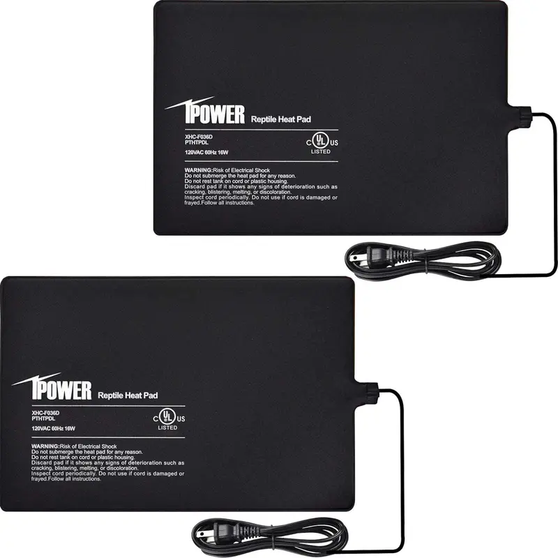 iPower 2-Pack Reptile Heating Pad Terrarium Heater Under Tank Heat Mat for Amphibians and Reptiles Pet
