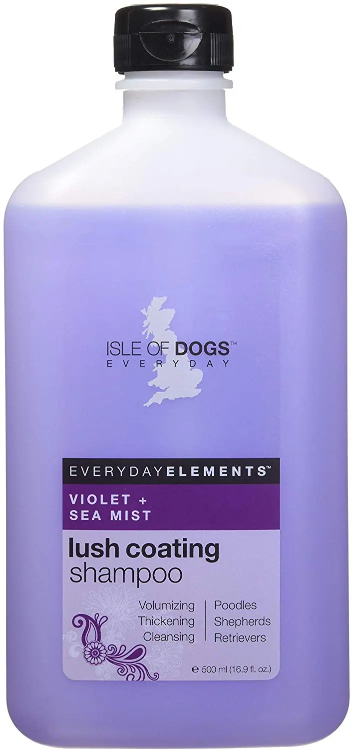 Isla de perros diario violeta y mar niebla Lush revestimiento Champú para perros, 16 onzas