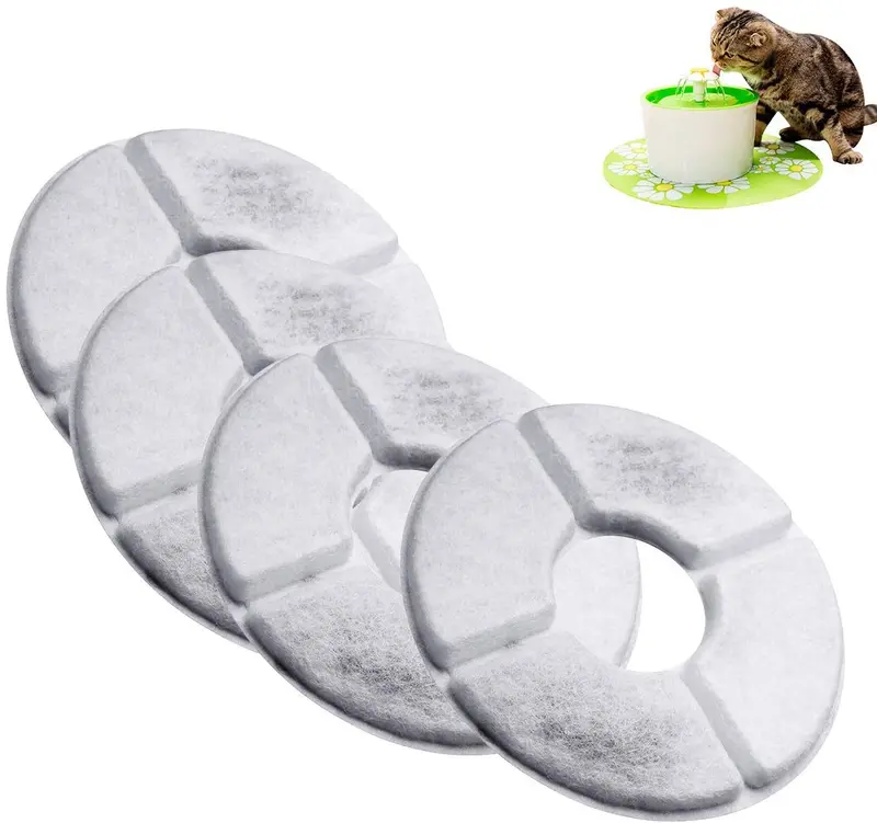 isyoung Fuente para mascota, dispensador de agua automático, filtros de carbón activado premium, paquete de 4, filtros de fuente de flores