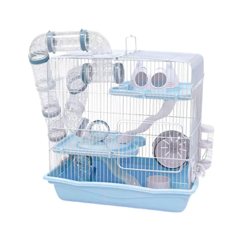 Jaula Hamster 3 Pisos con Tubos XXL (45x30x45)