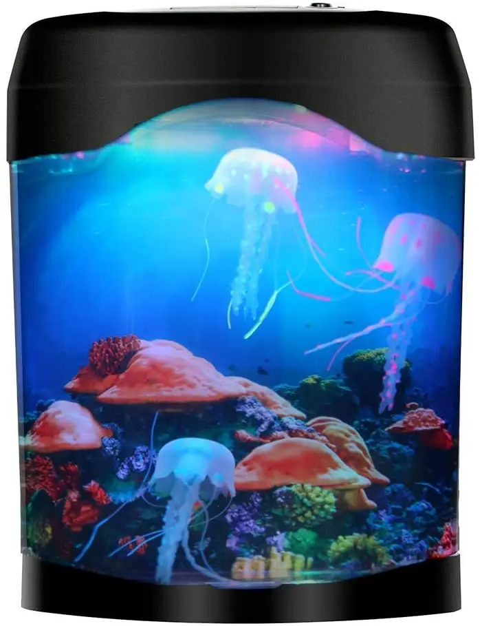 Jellyfish lámpara de lava, regalo para niños, hombres y mujeres, medusas artificiales para acuario, luz nocturna con lámpara decorativa que cambia de color