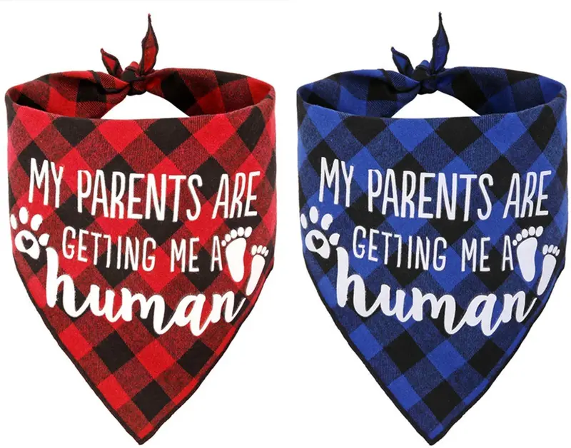 JPB My Parents are Getting Me a Human2 Pack Bandana para perro con revelación de género