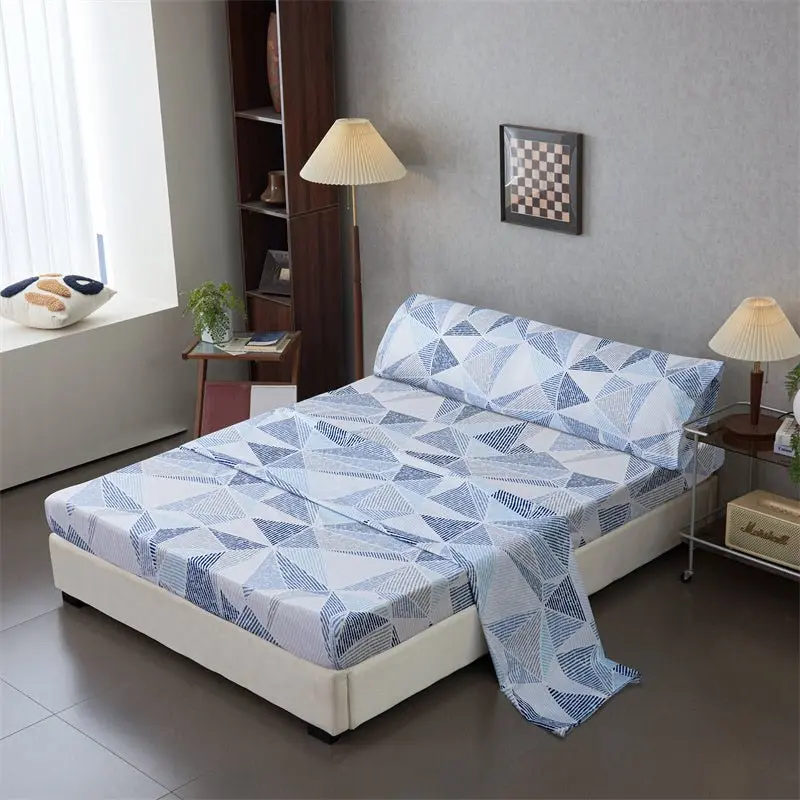 Juego Sábanas Estampada para Cama 3 Piezas Sábana Bajera Ajustable, Encimera, Funda de Almohada 8
