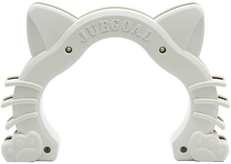 Juegoal - Puerta interior para gato con forma de gatito para gatos y mascotas pequeñas, se adapta al interior de la puerta, oculta la arena de los muebles
