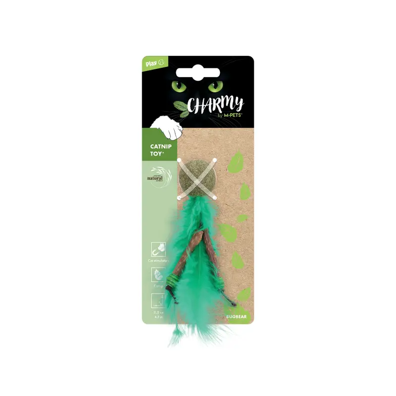 Juguete con Catnip CHARMY BUGBEAR Verde para Gato | M-PETS®