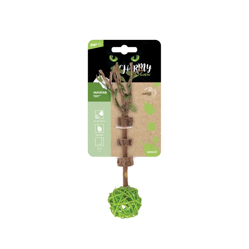 Juguete con Matatabi CHARMY AMULET Verde (Amuleto) para Gato | M-PETS®