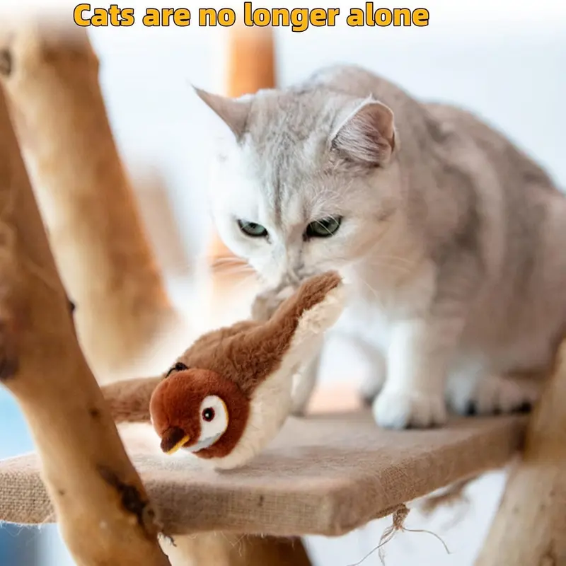 Juguete Interactivo Pájaro Volador para Gatos – Con Sonido y Alas Batientes para Gatos de Interior