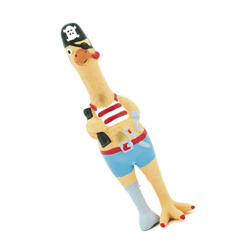 Juguete Pollo Pirata En Latex