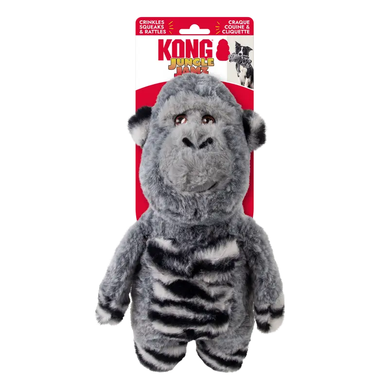 Jungle Jamz Gorilla - Juguete de Peluche con Sonido para Perros | KONG