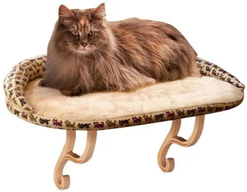 K&H Pet Products 3097 Kitty Sill Deluxe - Estampado con diseño de gatito de bolster, 14.0 x 24.0 in