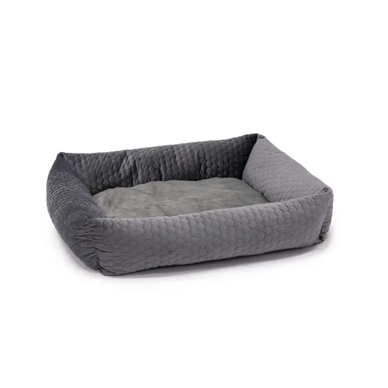 KARLIE Cama Velvet Gris Oscuro para perros