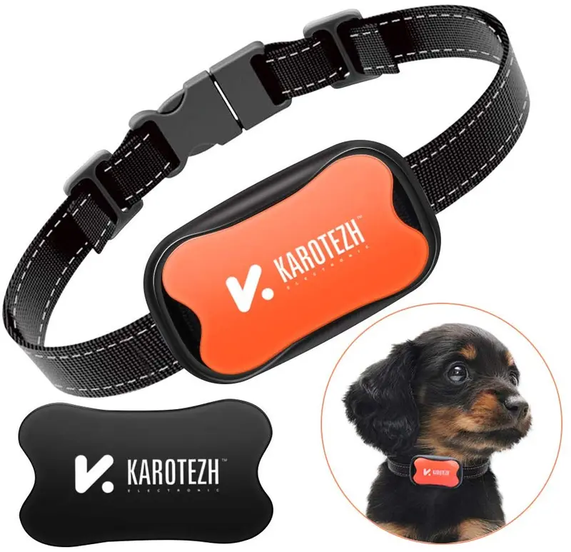 Karotezh Collar de corteza, alerta de sonido y vibración, collar de perro sin choque con 7 niveles, collar de entrenamiento antiladridos para perros pequeños, medianos y grandes, humanos e inofensivos