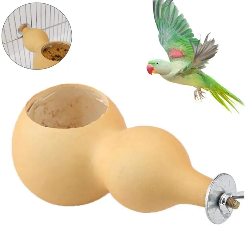 Kathson - Comedero para pájaros y mascotas, cuenco para comida de pájaros naturales, resistente a la comida, para pequeños loros, cacatúas, contenedores de animales pequeños para pájaros y jaulas