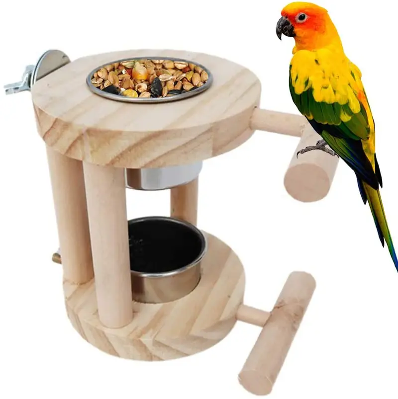 Kathson - Vasos para alimentación de pájaros, acero inoxidable, cuencos para comida y jaula de agua, para pájaros