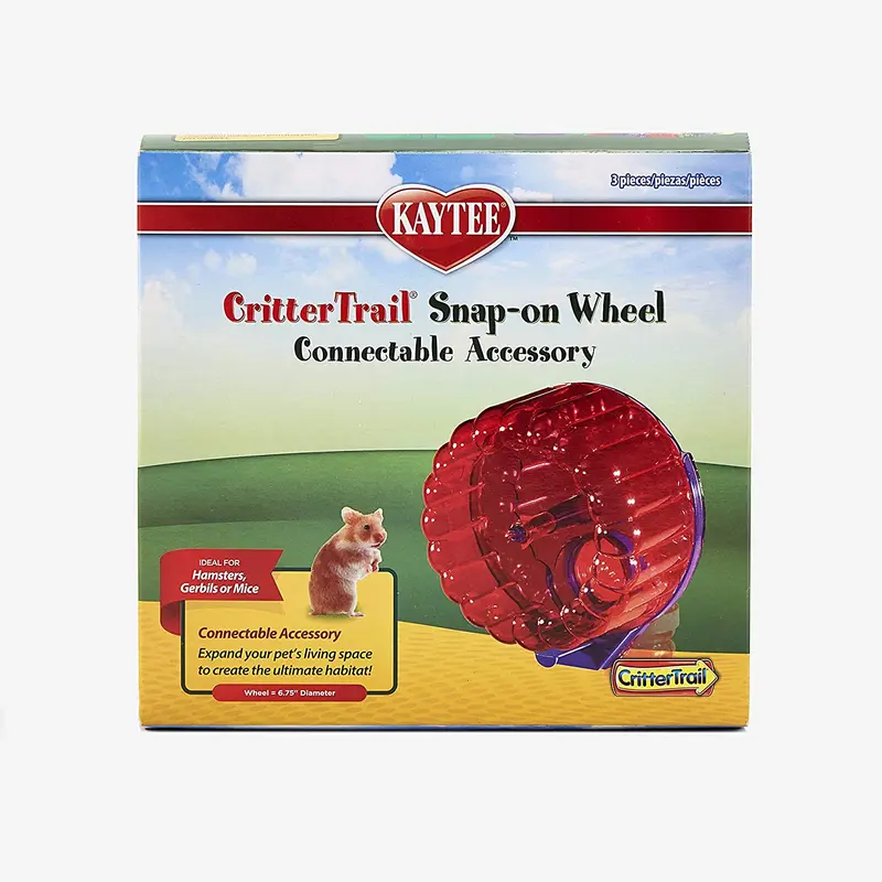 Kaytee CritterTrail Snap Comfort Wheel, los colores varían, Paquete de 1, Transparente