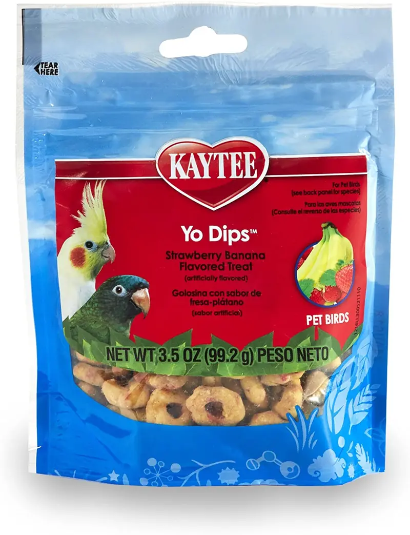 Kaytee Fiesta Fresa/Plátano Sabor Yogur Dipped Treat para todos Pet Aves, 3.5-oz Bolsa
