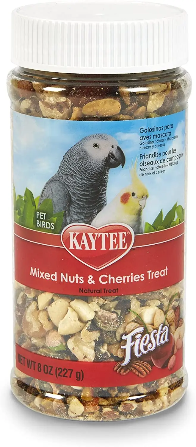 Kaytee Fiesta Mixed Nuts y las cerezas Treat para Mascota de pájaros, 8-oz Jar
