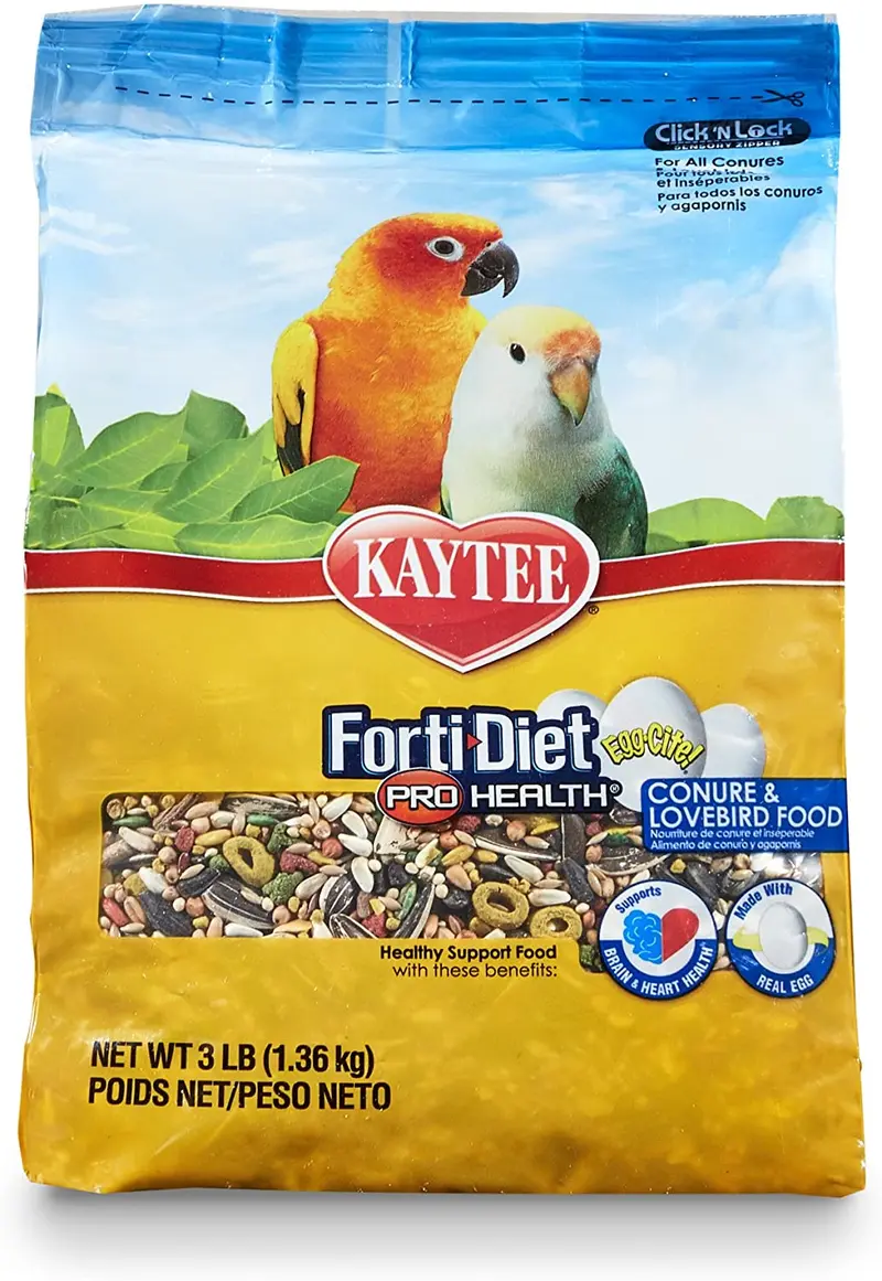 Kaytee Forti-Diet Pro Health Huevo - Comida para conura y amor, bolsa de 3 libras