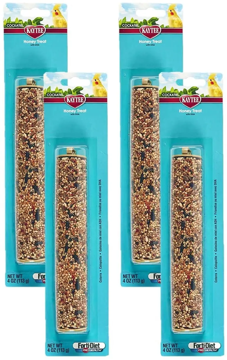 Kaytee - Juego de 4 palillos de miel con DHA para cacatúas