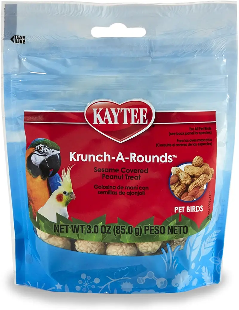 Kaytee Krunch-A-Rounds Peanut Treat for All Hookbills (Parrots, Conures, Cockatiels, and Parakeets)