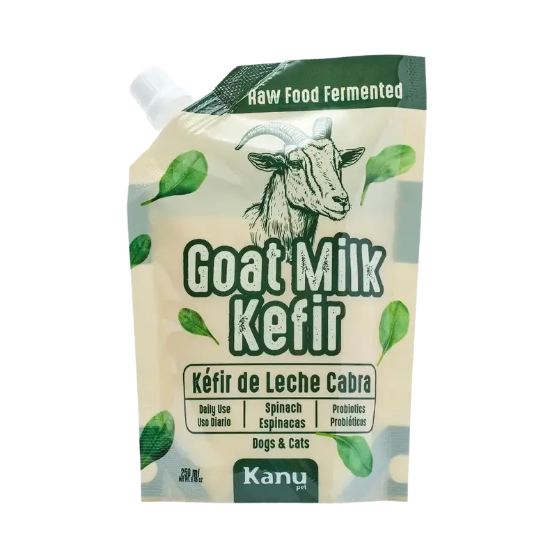Kéfir Leche de cabra Espinaca Kanu Pet  para Perro y Gato Bolsa