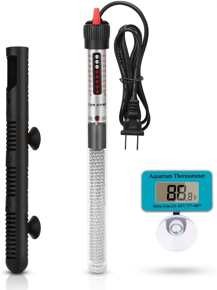 Kinbo - Calefactor de acuario (300 W, sumergible, temperatura ajustable, termómetro de buceo y ventosa)