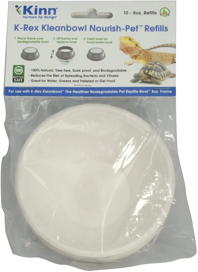 Kinn k-rex kleanbowl Nourish Pet recambios de 8 oz La healthier Tazón de reptil biodegradables (10 unidades)