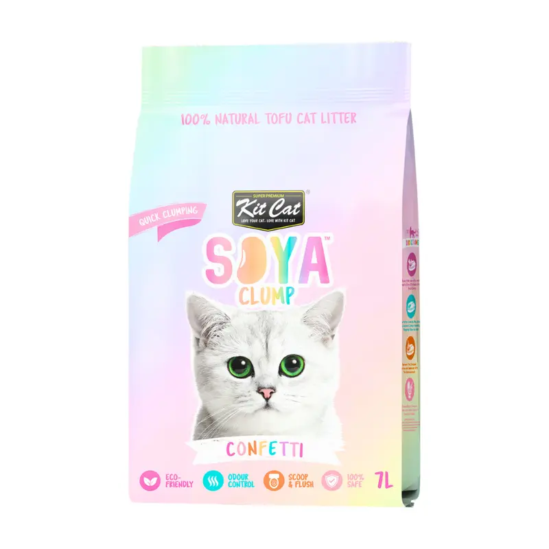 Kit Cat Soya Clump Confetti arena vegetal de soja para gatos 7 L