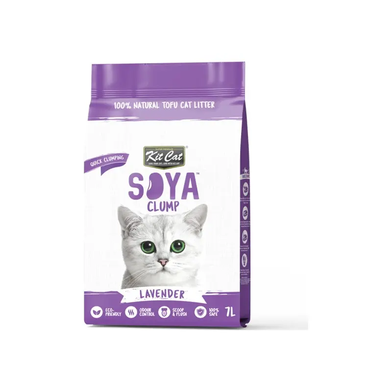 Kit Cat Soya Clump Lavender arena vegetal de soja para gatos 7 L