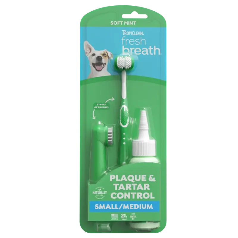 Kit Tropiclean de Cuidado Oral Fresh Breath Para Perro Pequeño y Mediano